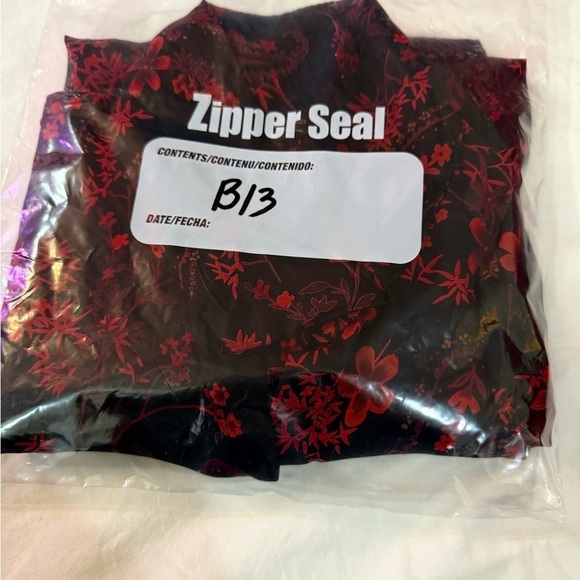 Pariscope women’s black red floral paisley long sleeves button up shirt fairy - Picture 11 of 11